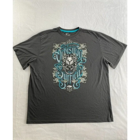 Nike Lebron James Orbis Non Sufficit Lion Tee Shirt Size 3XL Gray - Picture 11 of 11